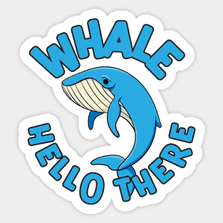 Whale Hello There Cute Blue Whale Graphic Sticker